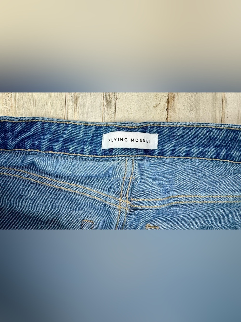 Flying Monkey Jeans Womens 32x26 Blue Medium Wash Mid Rise Distressed - Picture 4 of 11